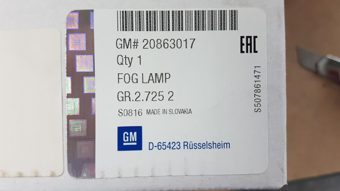 Original OPEL Zafira-C Nebelscheinwerfer rechts 20863017