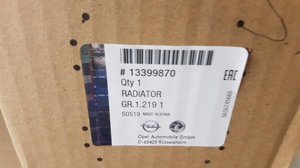 Original OE OPEL Wasserkühler 13399870