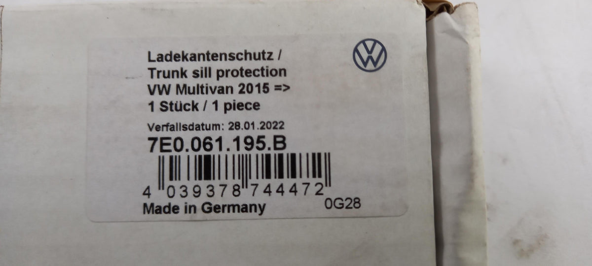 Original Volkswagen T6 T6.1 (20-22) Ladekantenschutz Schwarz Hinten 7E0061195B