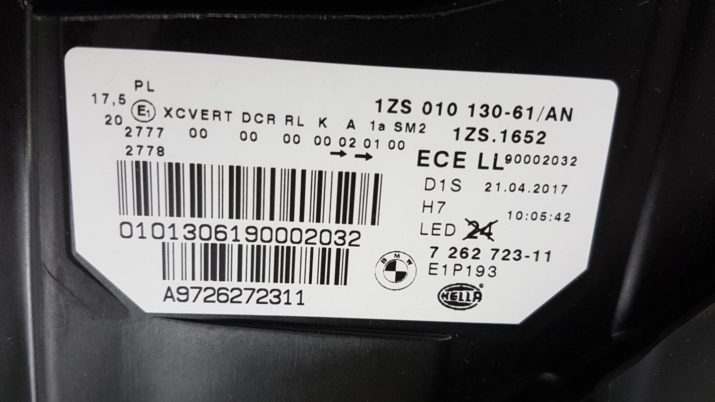 Original BMW 5er F07 GT AHL Xenonscheinwerfer Links 63127262723