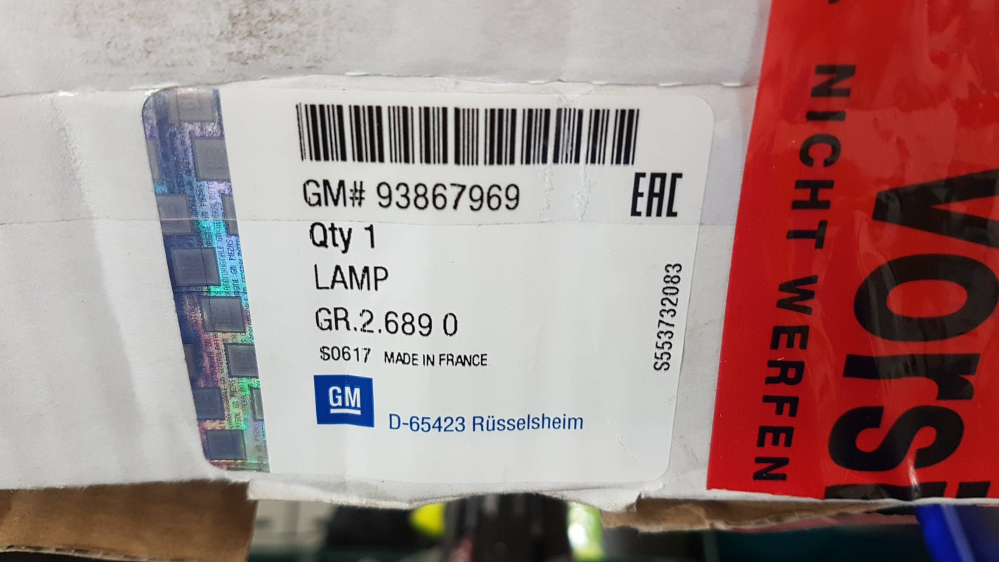 Original OPEL Vivaro-B Heckleuchte Rückleuchte Rechts 93867969