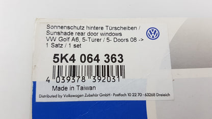 Original VW Golf VI Sonnenschutz 2-stück hinten Türscheibe 5K4064363