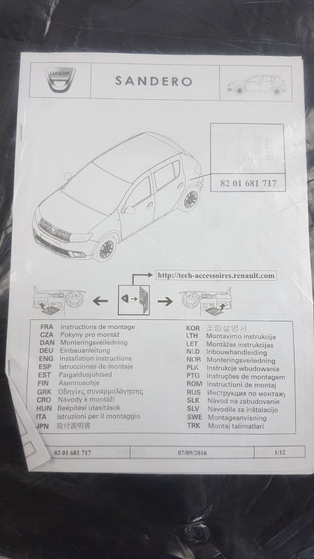 Original RENAULT Logan II Sandero II Kofferraumschutz EasyFlex 8201681717