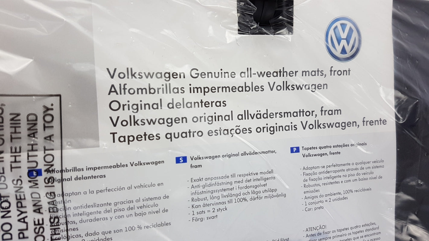 Original VW Caddy IV (2K) Gummimatten Fußmatten Vorne Schwarz 2K1061502A82V