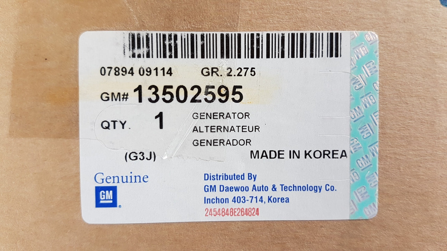 Original CHEVROLET Sonic L4 1.8L Cruze J300 Lichtmaschine 13502595