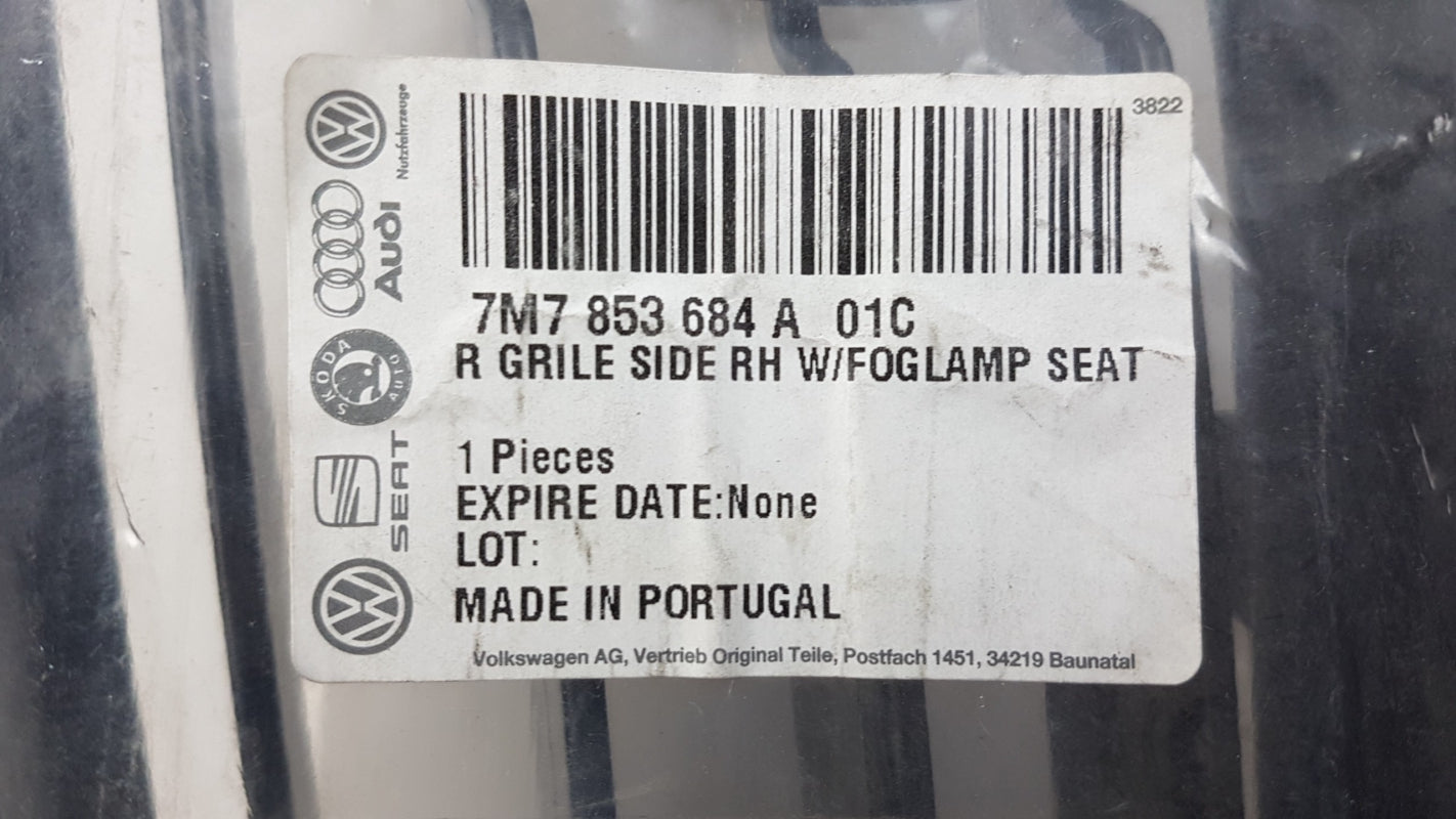 Original SEAT Alhambra 2001-2010 Gitter Stoßstange Rechts 7M7853684A01C