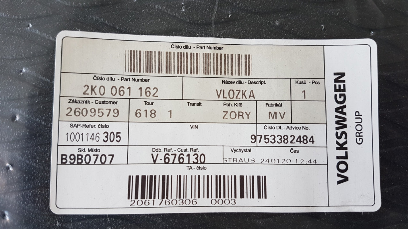 Original OE Volkswagen Gepäckraumwanne 2K0061162