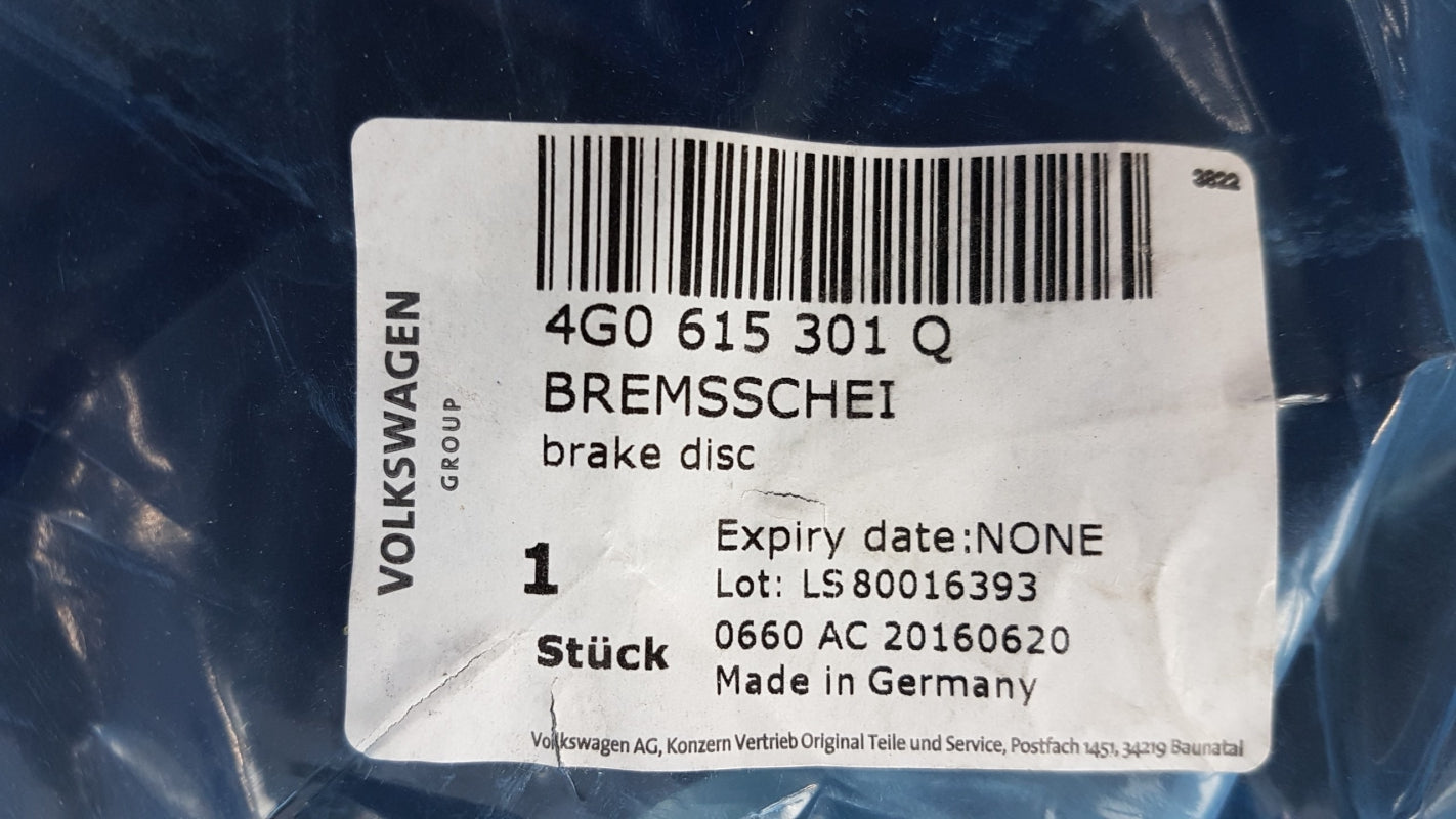 Original OE Volkswagen Bremsscheibe (1 Stück) 4G0615301Q