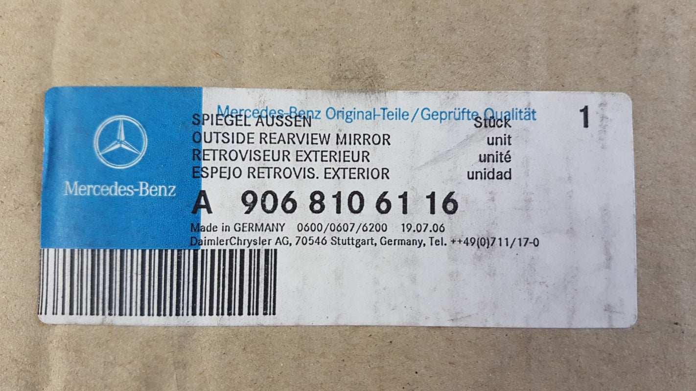 Original MERCEDES-BENZ W906 Sprinter Außenspiegel Beheizbar Rechts A9068106116