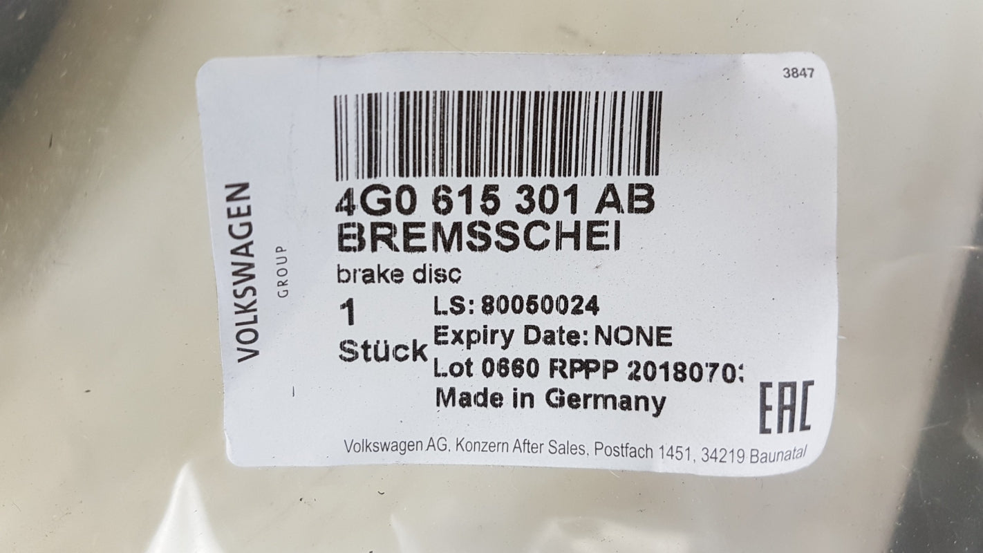 Original AUDI A6 (C7) A7 I Q5 I Bremsscheibe 1-Stück belüftet vorne 4G0615301AB