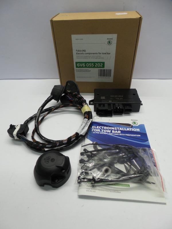Original SKODA Fabia III electrical kit for tow bar 13-pin 6V6055202 