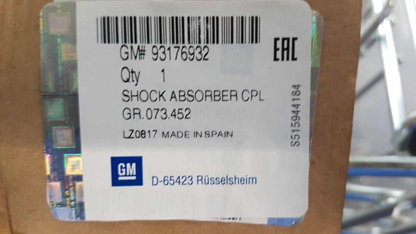 Original OPEL Corsa-C Stoßdämpfer Hinten 93176932