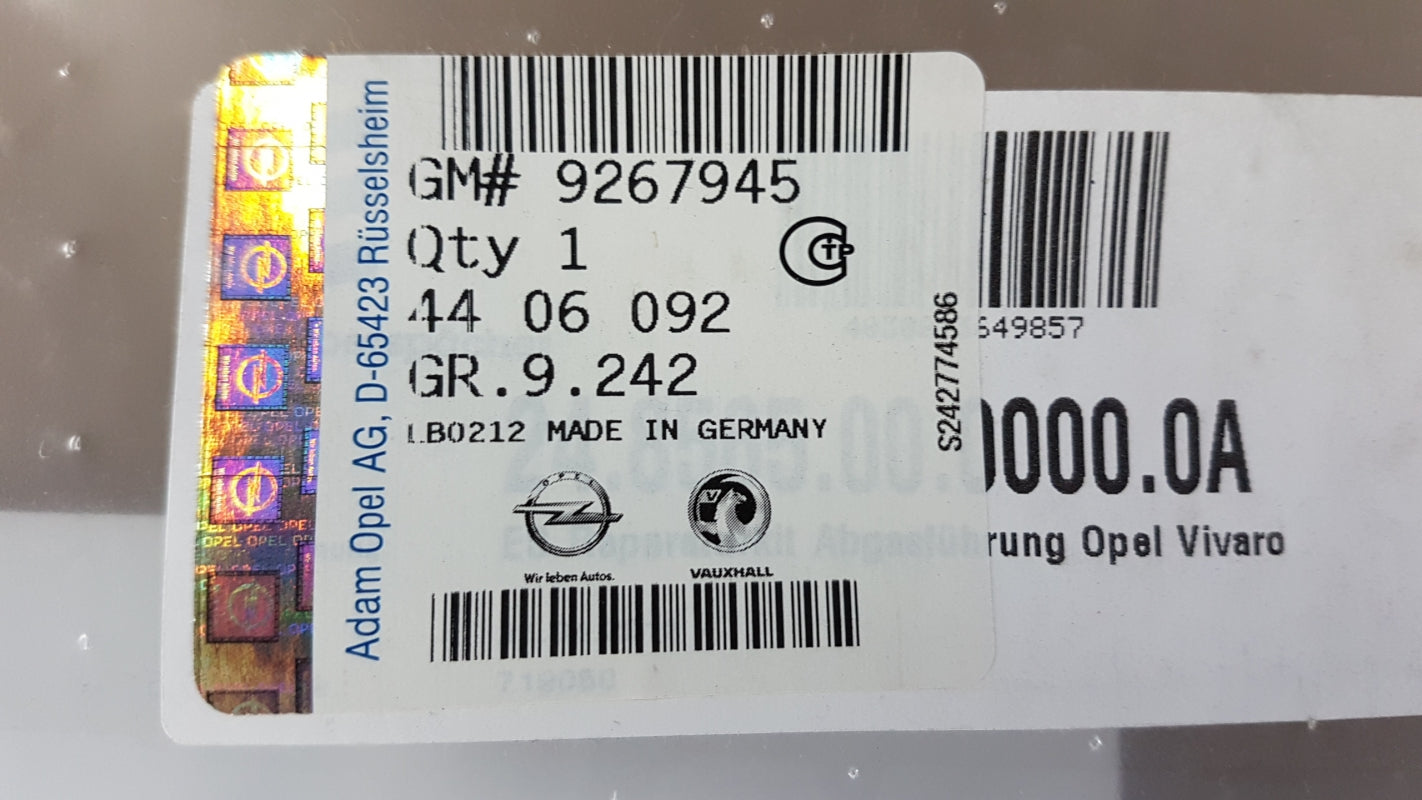 Original OPEL Vivaro-A Reparatursatz für Zusatzheizung Abgassystem 9267945