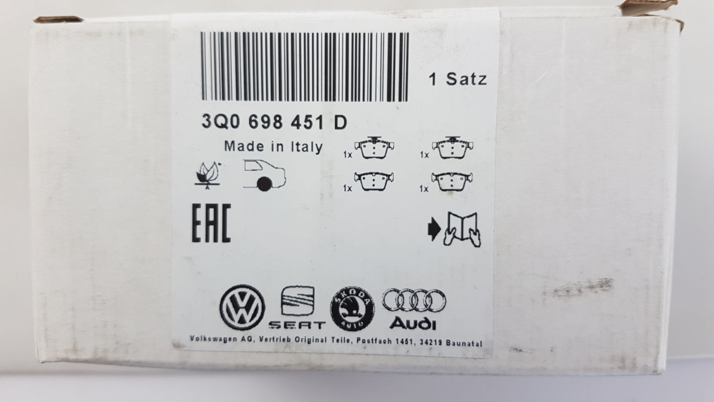 Original OE Volkswagen Bremsbeläge 3Q0698451D