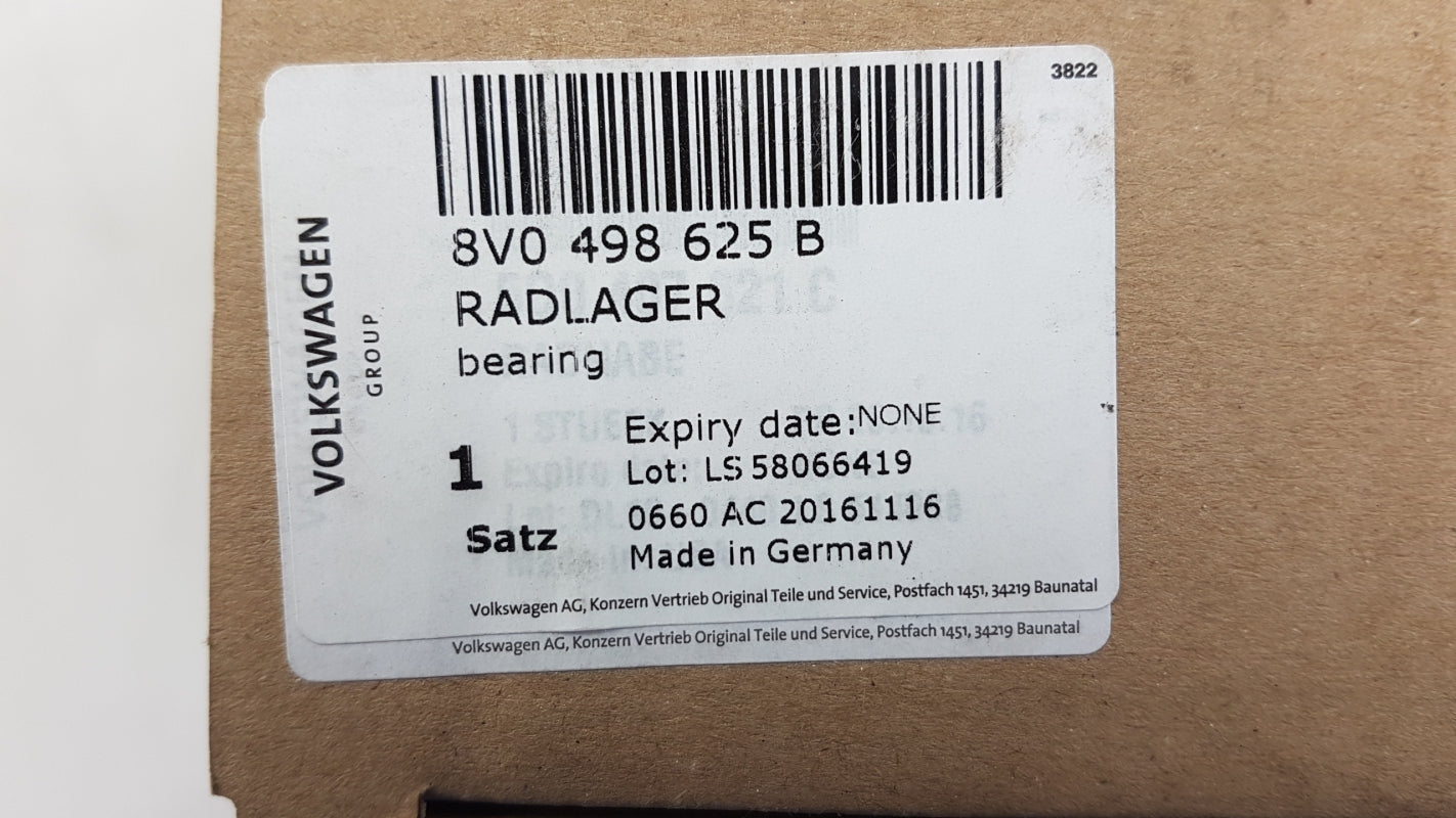 Original SKODA Octavia III (5E) SEAT Leon III (5F) Radlagersatz Vorne 8V0498625B