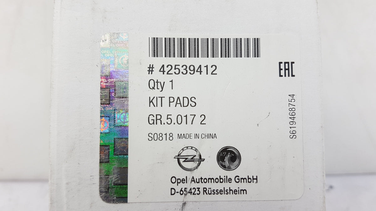 Original OPEL Mokka Mokka X 2013-2021 Bremsbeläge hinten 42539412