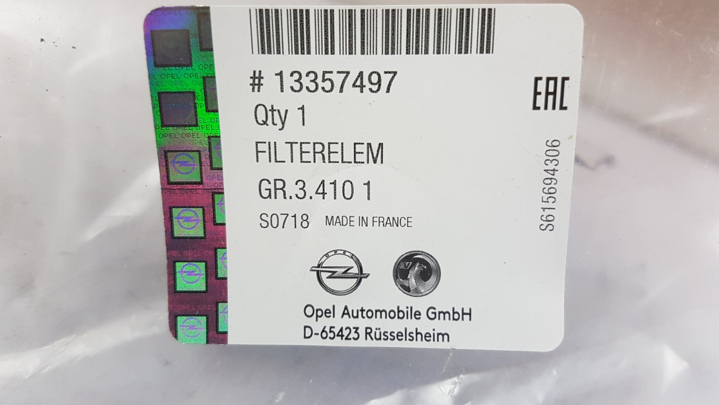 Original OPEL Adam 1.4L Motor Luftfiltereinsatz 13357497