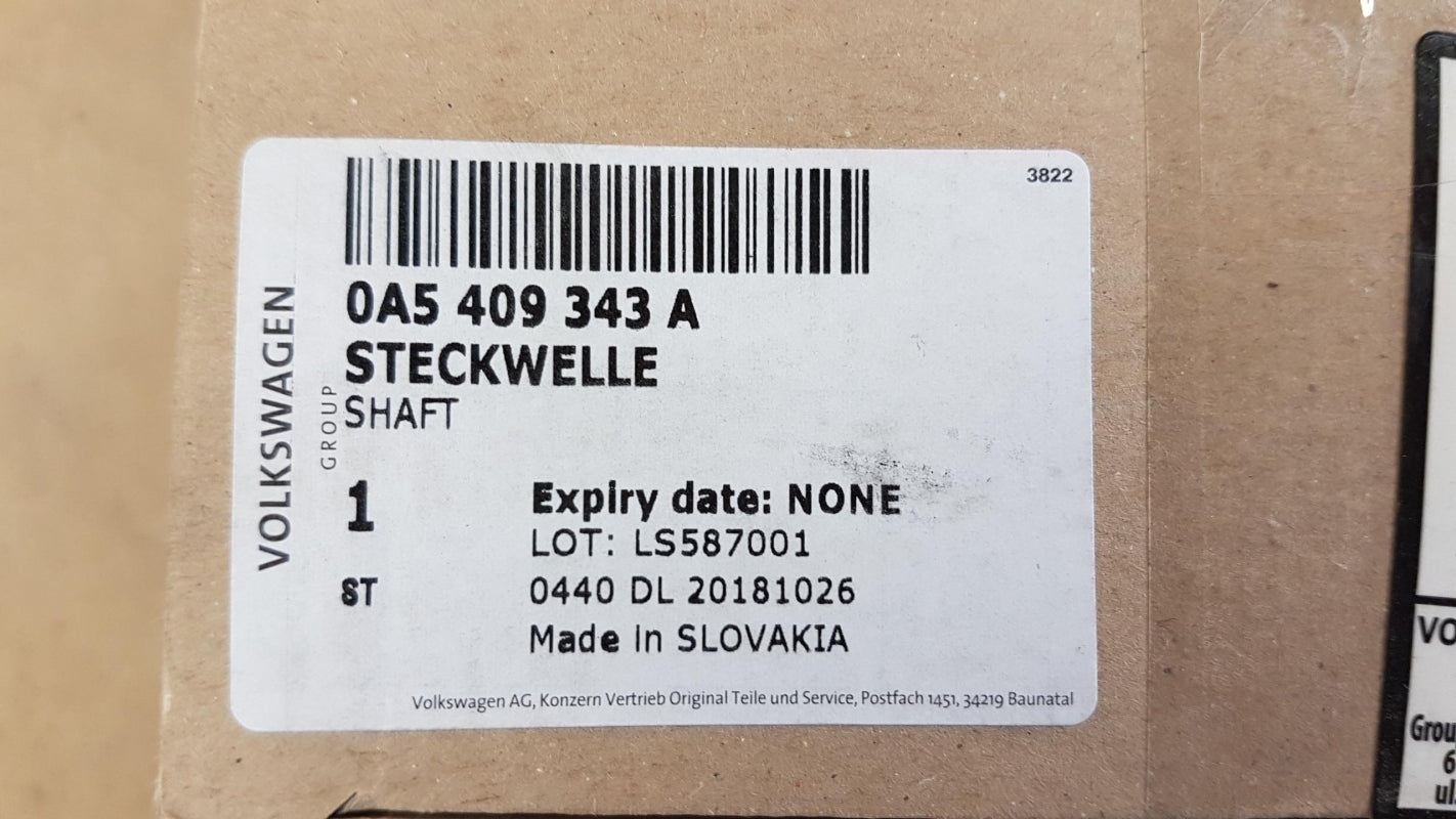 Original OE Volkswagen Antriebswelle 0A5409343A