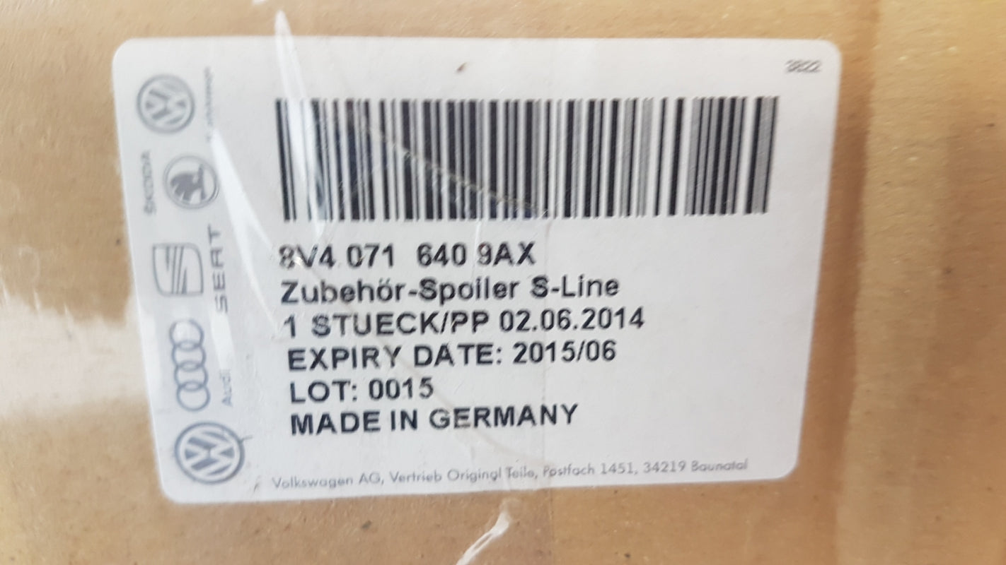 Original AUDI A3 Sportback 2013-2021 Dachkantenspoiler Grundiert 8V40716409AX
