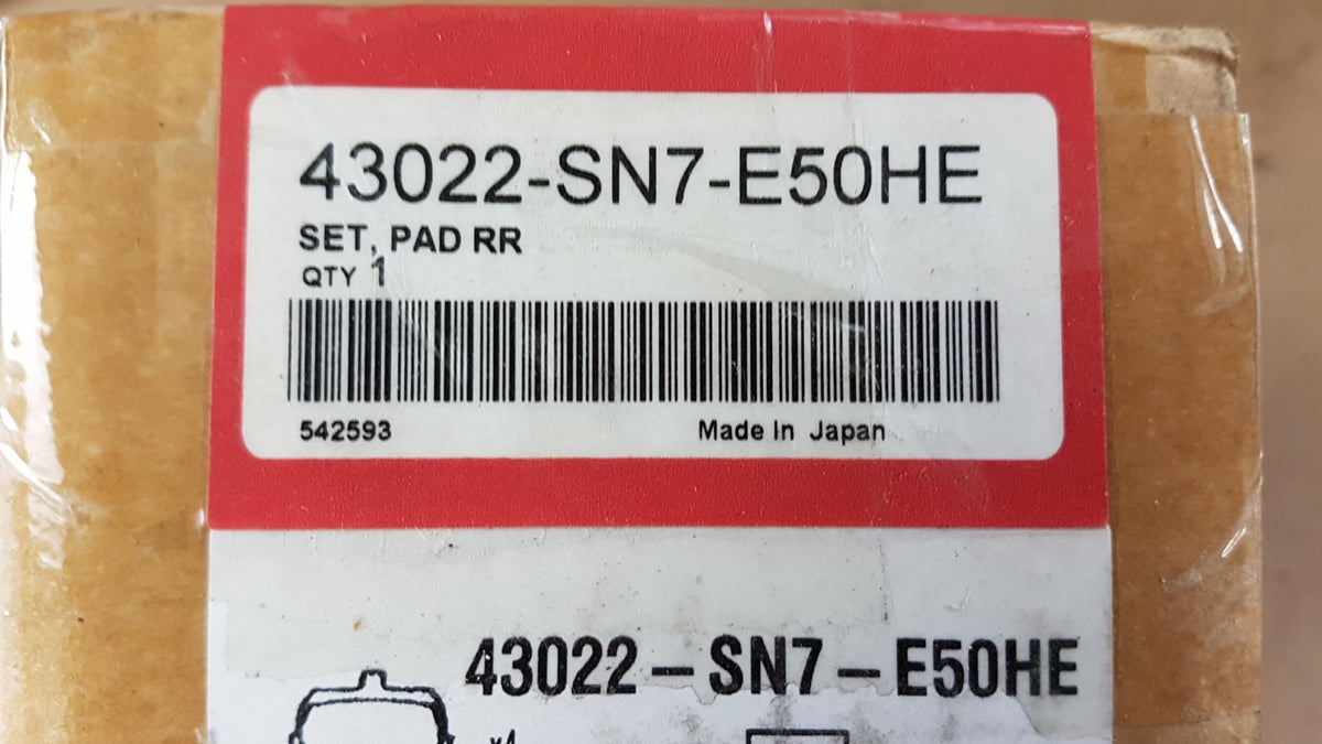 Original OE HONDA Bremsbeläge 43022SN7E50HE