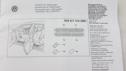 Original VW Arteon Schutzfolie Satz mit 4 schwarz - silber 3G8071310ZMD