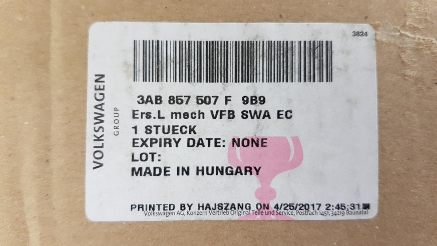 Original VW Passat B7 Außenspiegelgehäuse satinschwarz links 3AB857507F9B9