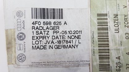 Original OE Volkswagen Radlagersatz 4F0598625A