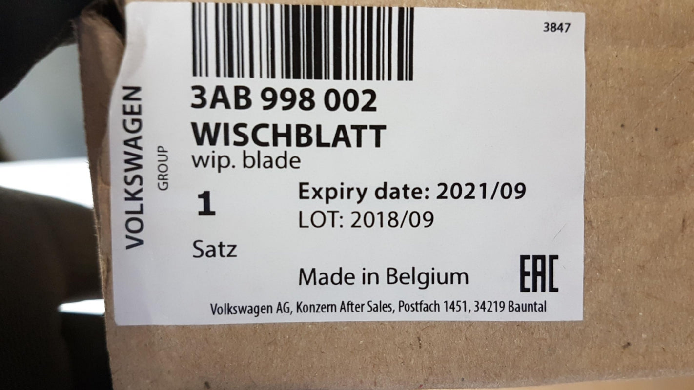 Original VW Passat B7 Aero-Wischerblättersatz (2st) 3AB998002