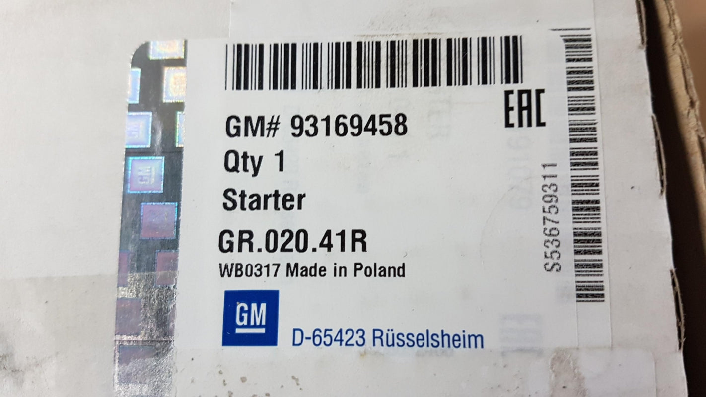 Original OE OPEL Anlasser 93169458
