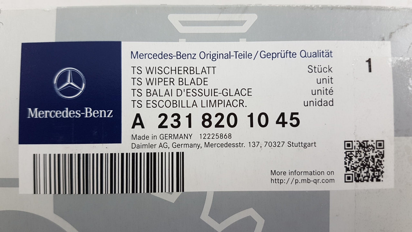 Original MERCEDES-BENZ SL R231 Scheibenwischer Wischer Set Vorne A2318201045