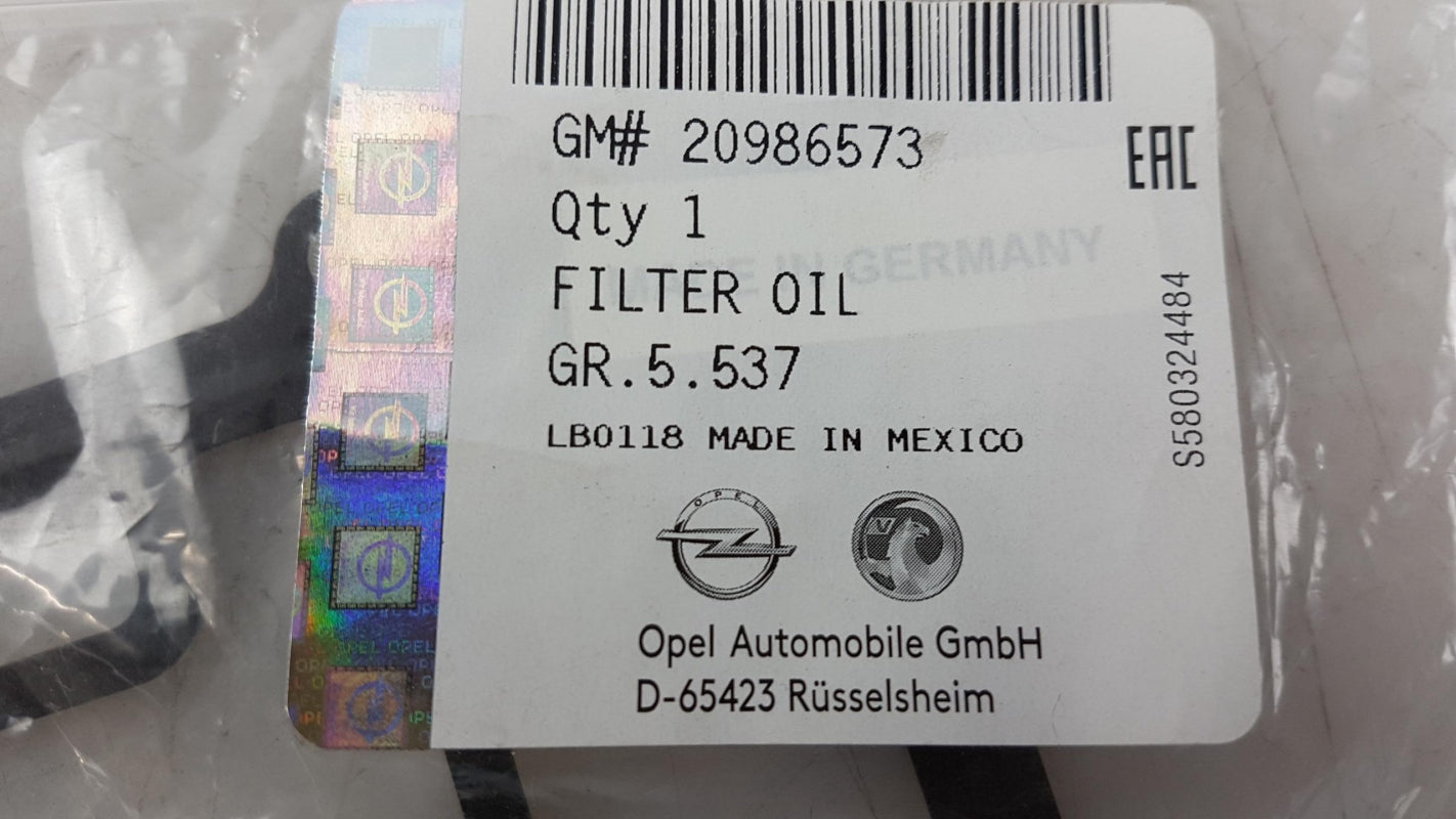 Original OE OPEL Ölfilter 20986573
