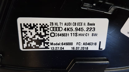 Original AUDI A6 C8/4K 2018- Heckleuchte Rückleuchte LED aussen Links 4K5945223