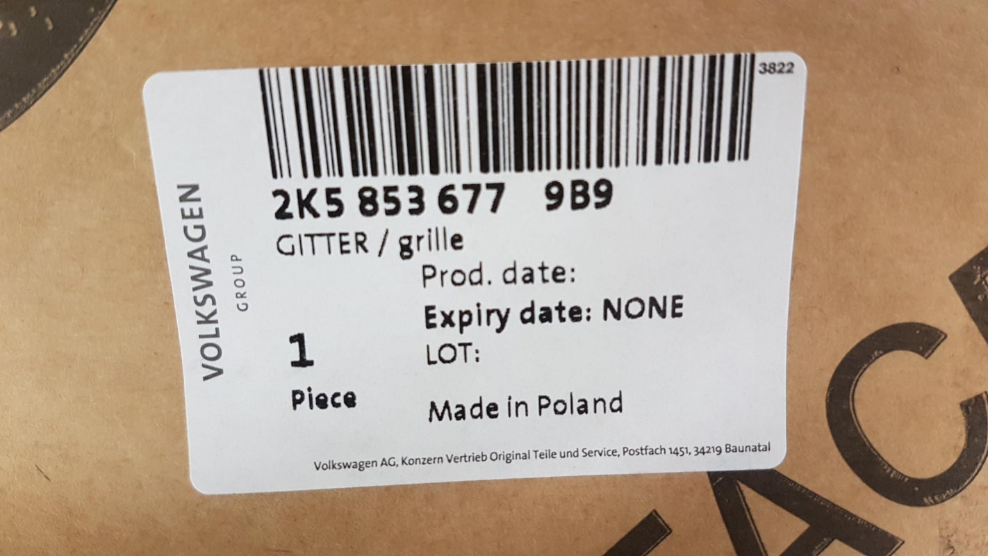Original OE Volkswagen Stoßfänger Lüftungsgitter 2K58536779B9