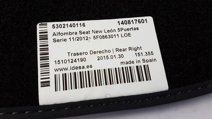 Original SEAT Leon 5F 5-türig Fußmattensatz 4-teilig Textil 5F0863011LOE