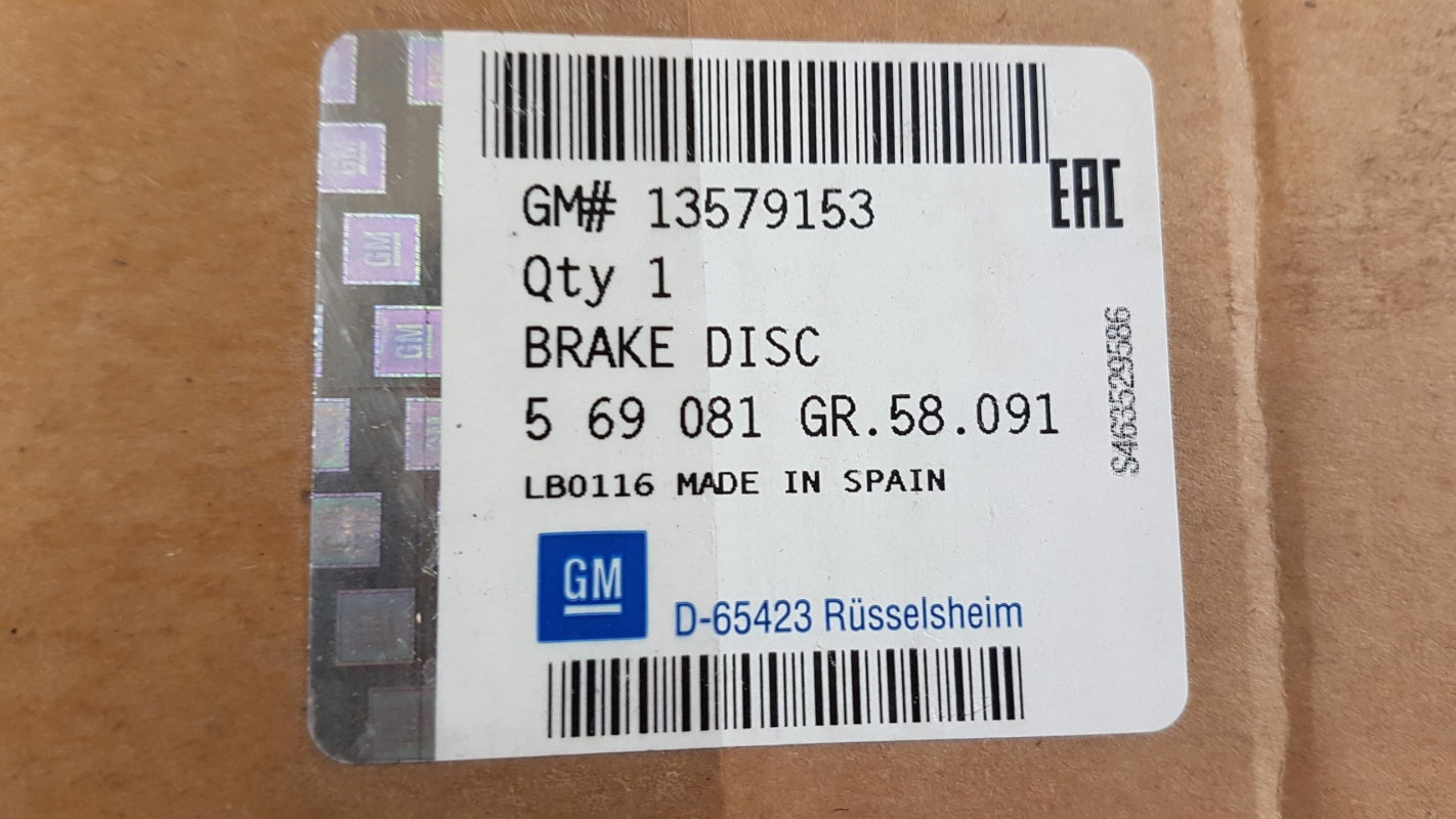 Original OPEL Insignia Bremsscheibe (1 stück) vorne 337mm 13579153 569081