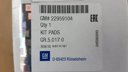 Original OPEL Astra-J Cascada Insignia-A Zafira-C Bremsbeläge vorne 22959104