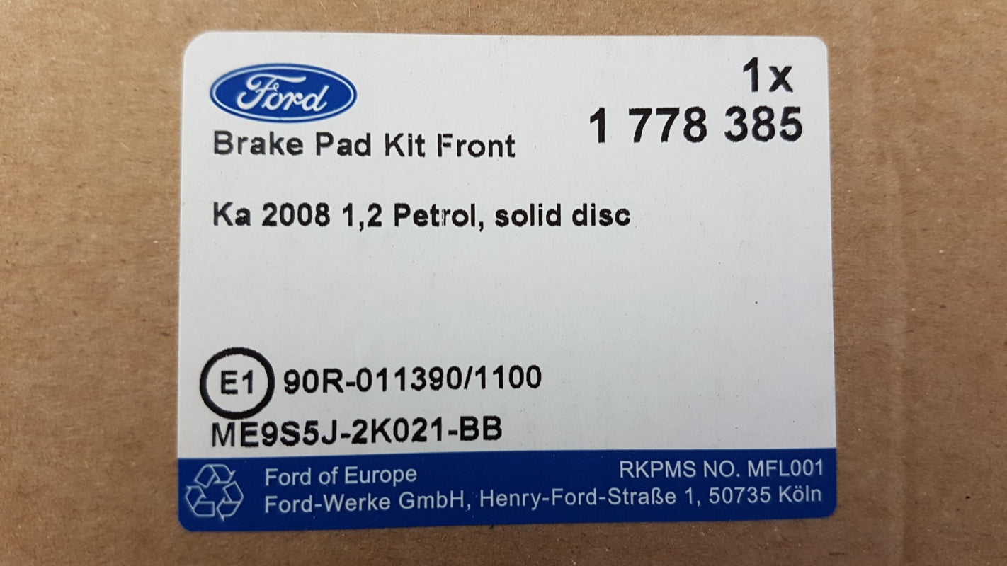 Original FORD KA CCU 2008 > Bremsbeläge Vorne 1778385