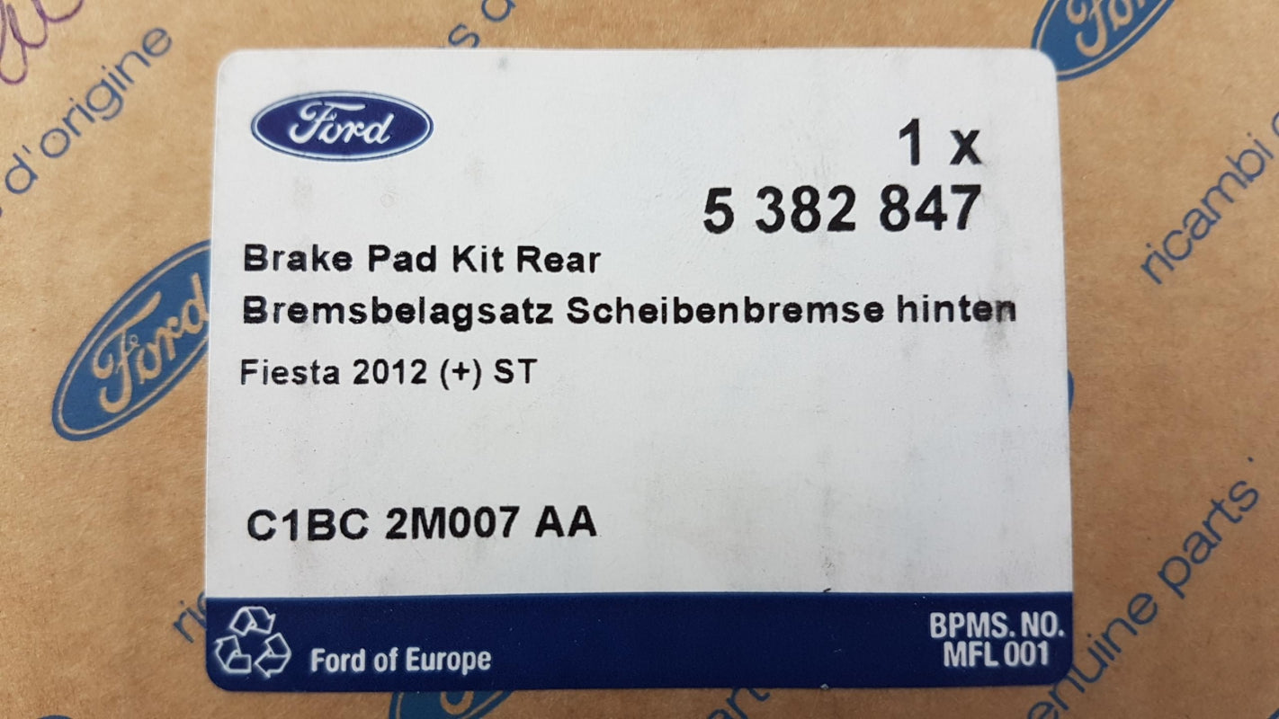 Original FORD Fiesta CCN 2013> Bremsbeläge Hinten 5382847