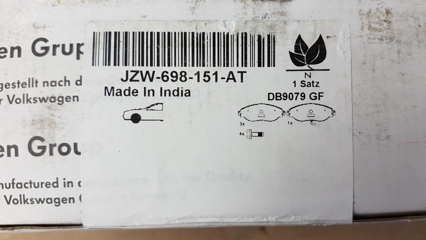 Original OE Volkswagen Bremsbeläge JZW698151AT