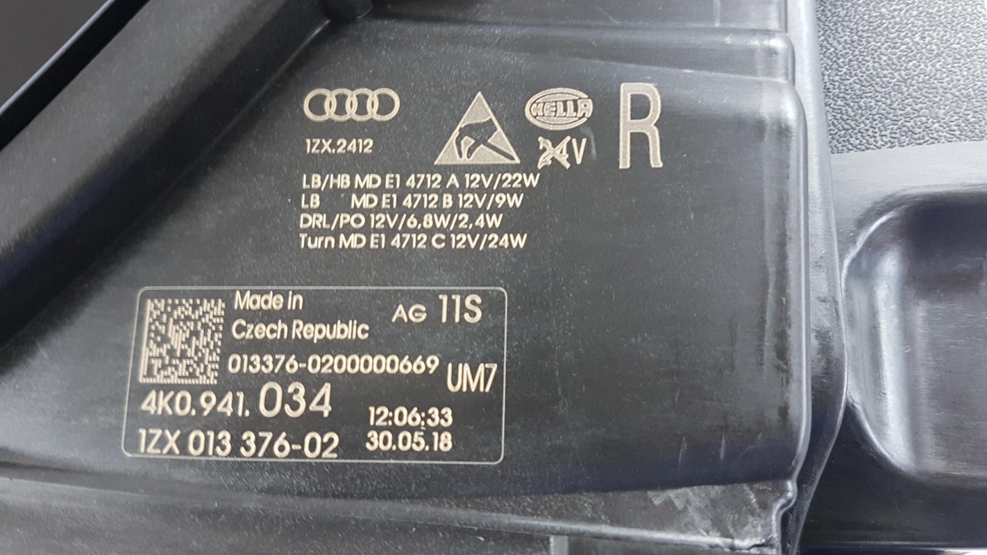 Original AUDI A6 2018-2020 LED Scheinwerfer Hauptscheinwerfer Rechts 4K0941034