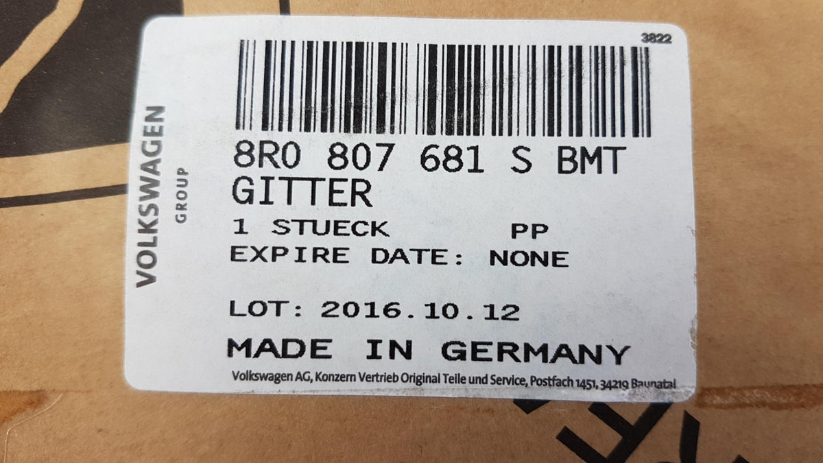 Original OE Volkswagen Nebelscheinwerfer Abdeckung 8R0807681SBMT