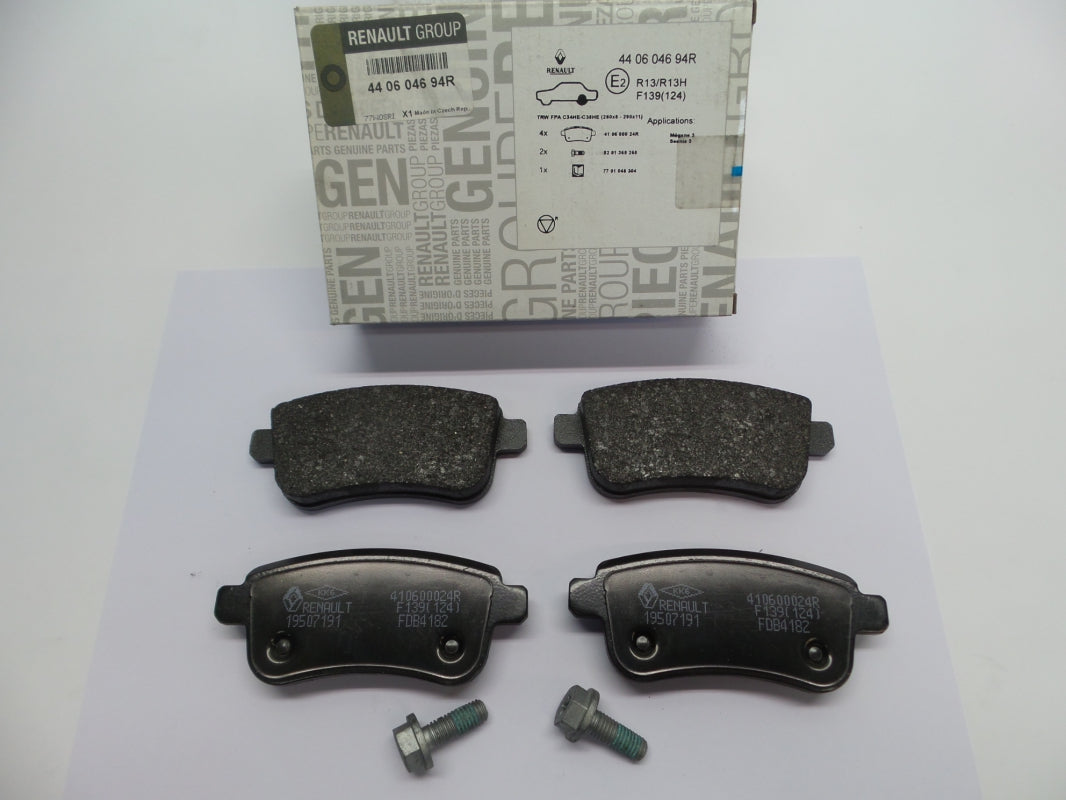 Original RENAULT Megane III Fluence Bremsbeläge Bremsklötze hinten 440604694R