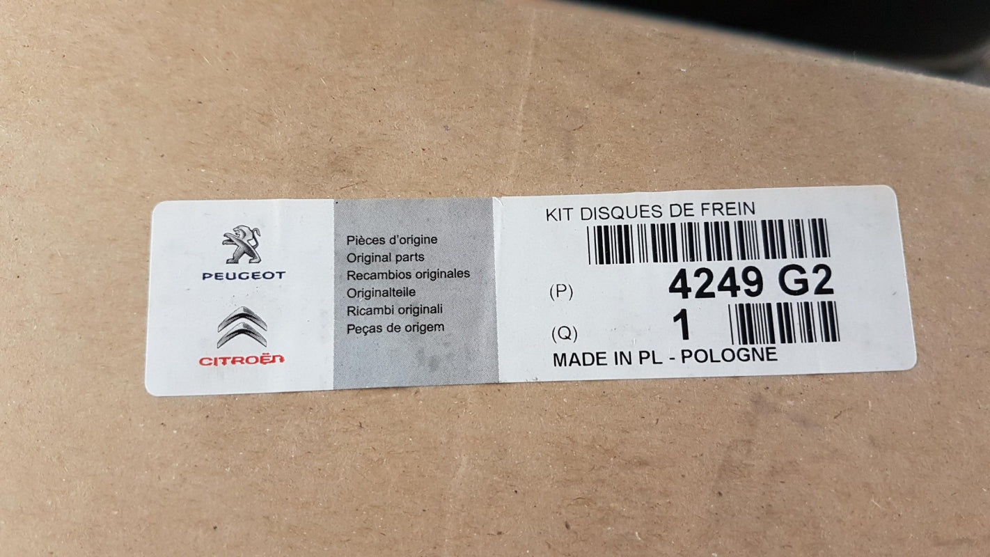 Original OE Peugeot Bremsscheibensatz (2 Stück) 4249G2