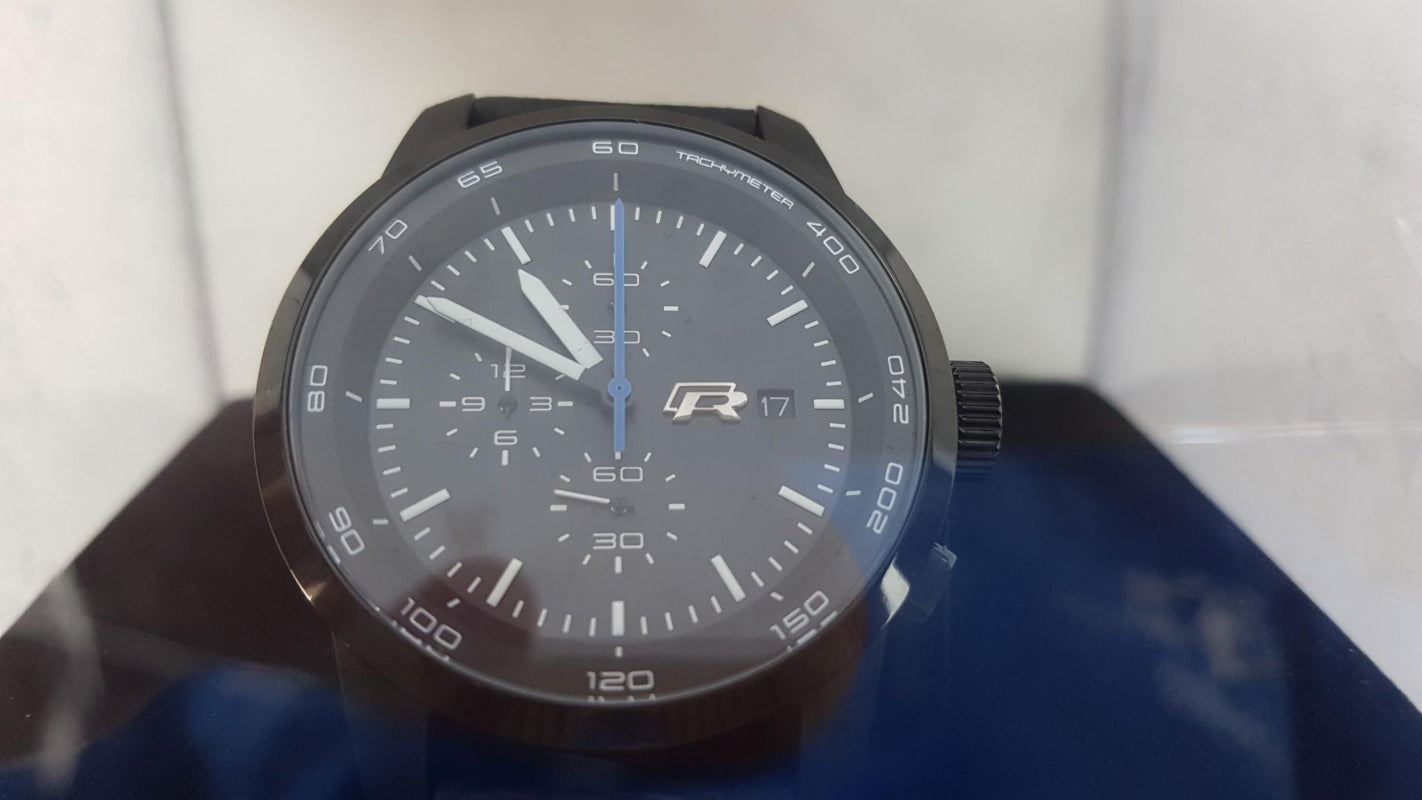 Original VOLKSWAGEN "R" Chronograph Armbanduhr Schwarz 7P0050800B041