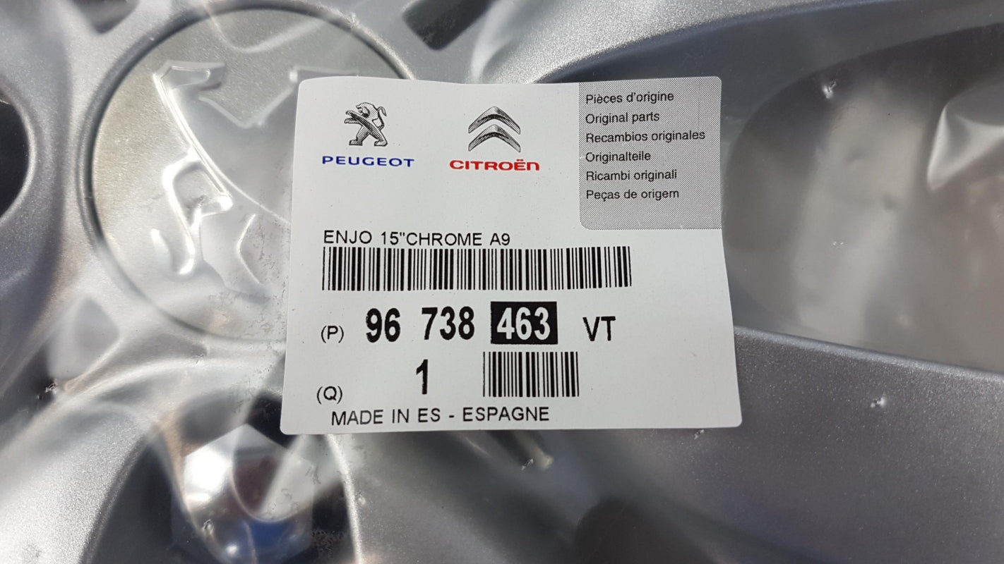 Original PEUGEOT 208 Radzierblende für Stahlfelgen 15'' 96738463VT