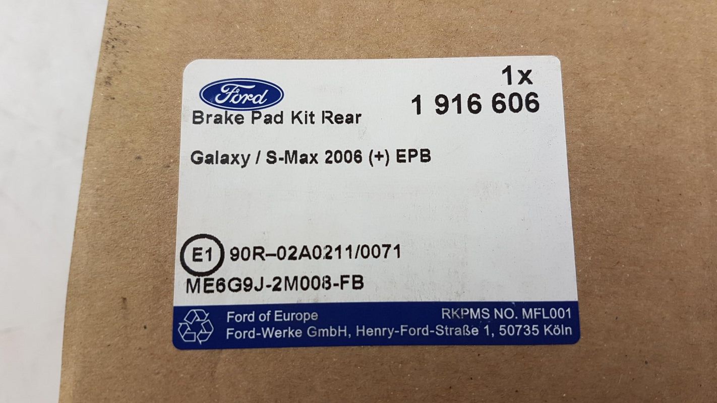 Original FORD Galaxy S-Max Bremsbeläge Bremsklötze hinten 1916606