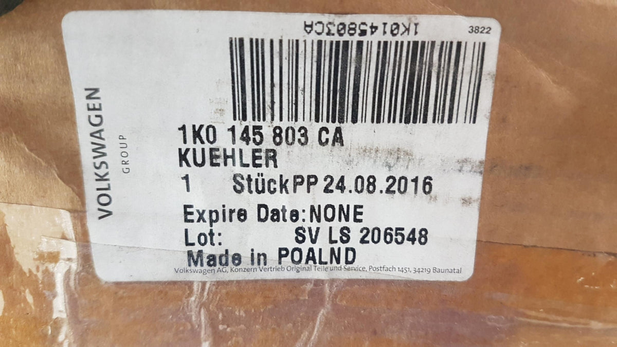 Original VW Golf Eos Passat Touran SKODA Superb Yeti Ladeluftkühler 1K0145803CA
