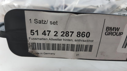 Original BMW 2' F45 Sportline Fußmattensatz anthrazit + rot hinten 51472287860