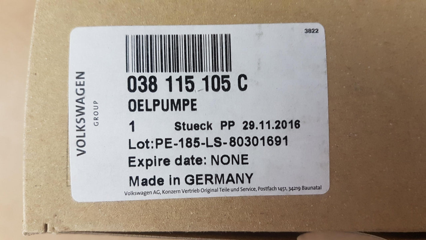 Original AUDI A3 VW Caddy Golf Passat Polo Touran 1.9 2.0 TDI Ölpumpe 038115105C