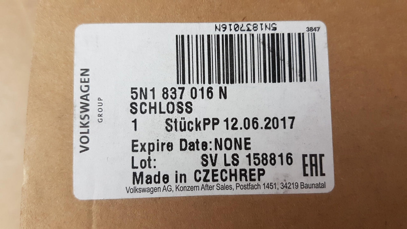 Original AUDI A1 VW Amarok Tiguan 5N Scirocco Türschloss vorne rechts 5N1837016N